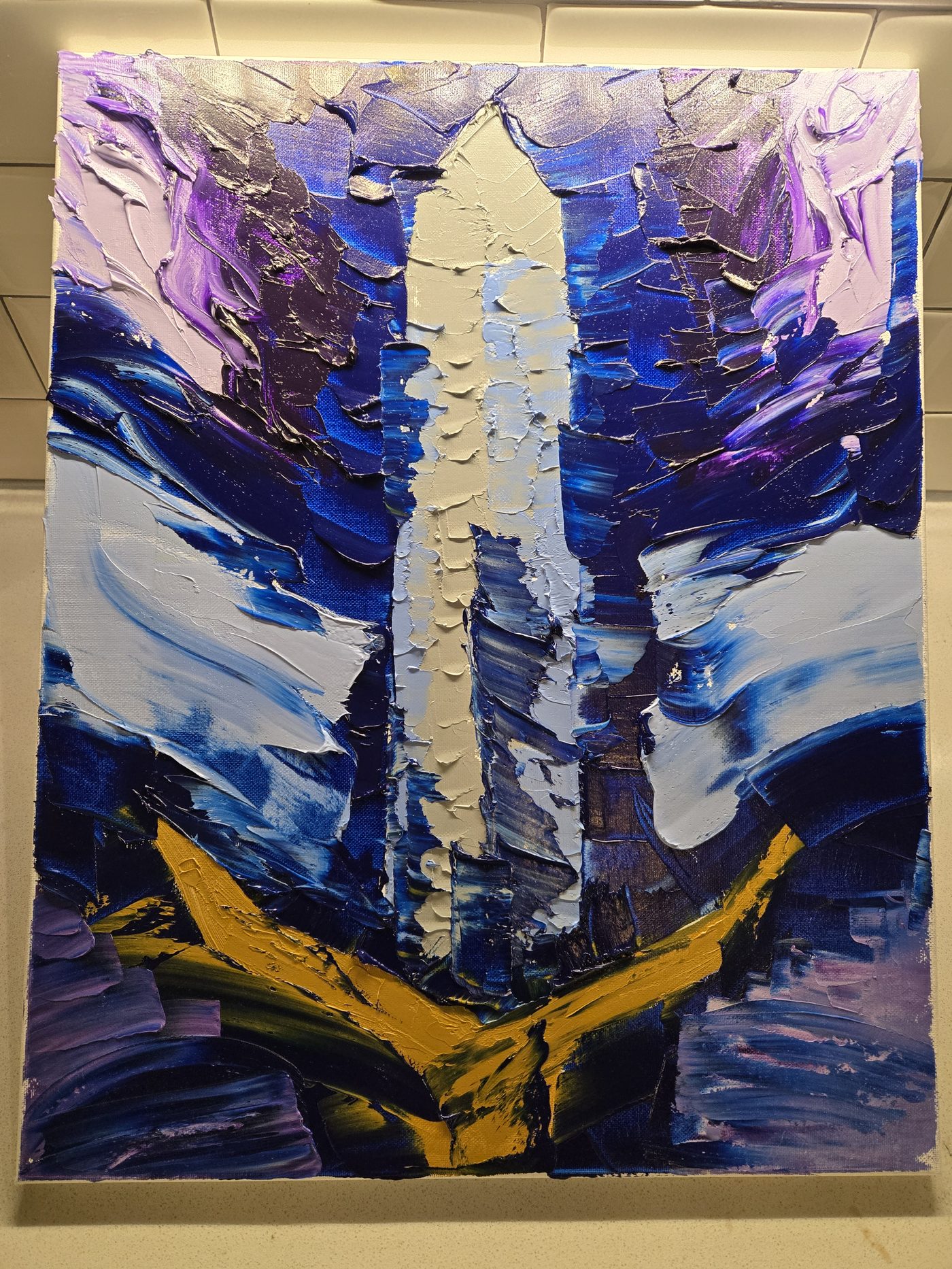 Indigo Spire — oil painting