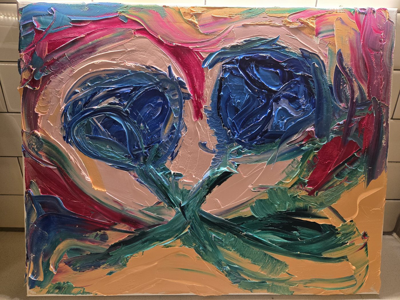 Blue Roses — oil painting