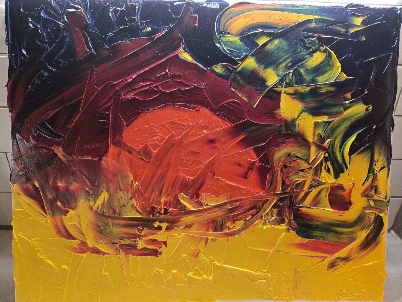 Navy Ember Study II — oil painting